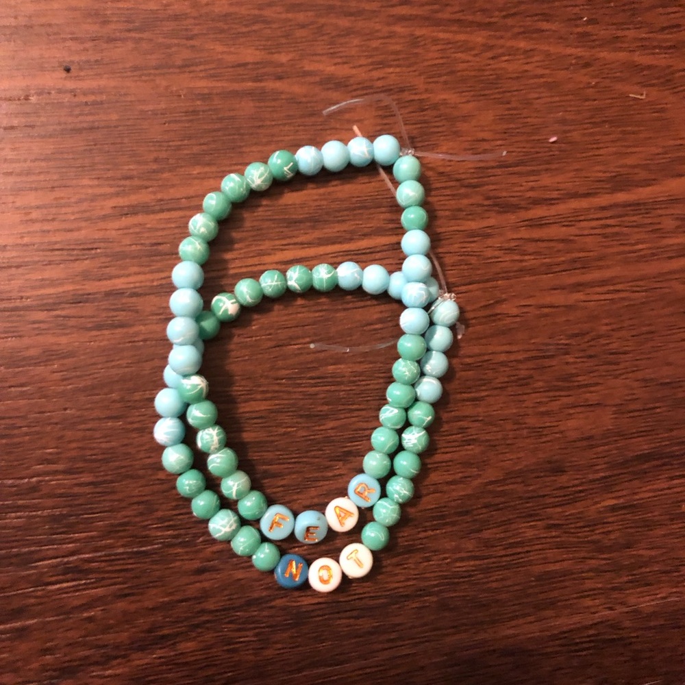 Fear not stackable bracelets Fighting words bracelets